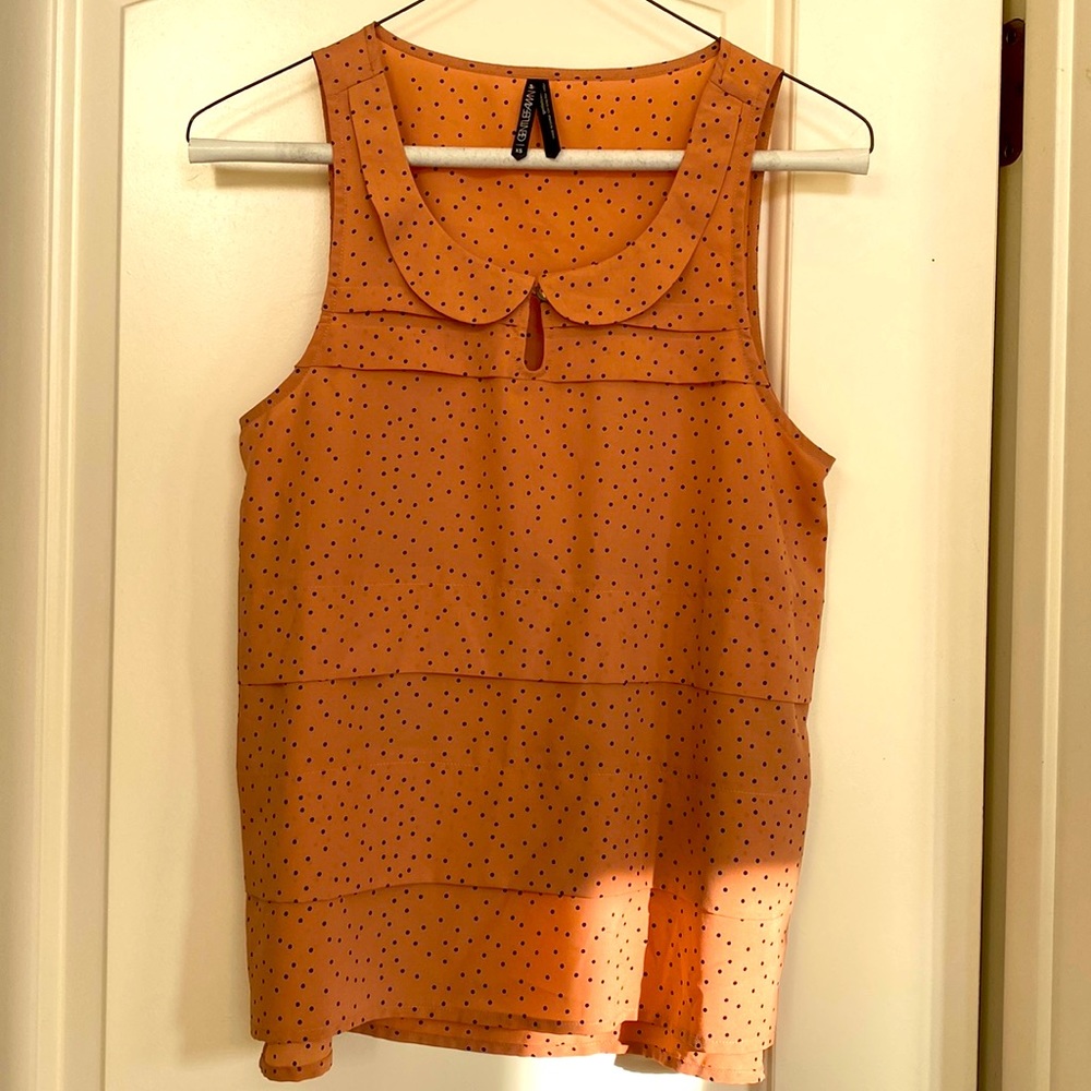 Polka Dot Sleeveless Blouse XS